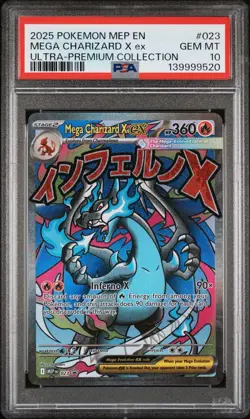 PSA 10 MEGA CHARIZARD ex 023 | UPC Promo Full Art Graded Pokemon Card - Image 1