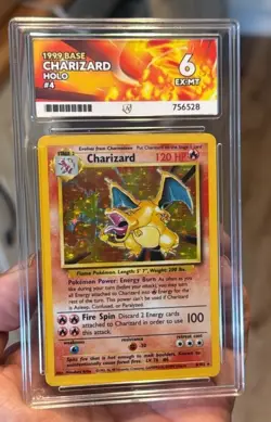 Pokemon TCG Base Unlimited Shadow Charizard Holo Card 4/102 1999 Edition - ACE 6 - Image 1