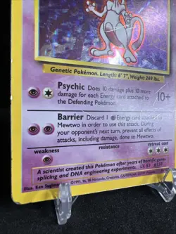 Pokemon TCG Mewtwo Base Set 10/102 Holo Unlimited 1999 Vintage Card - Image 3