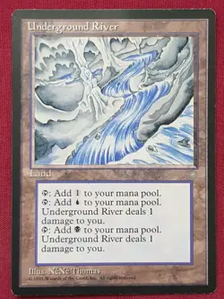 Magic The Gathering ICE AGE UNDERGROUND RIVER land card MTG - Image 1