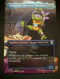 Donatello, Way with Machines #197 Borderless Foil MTG TMNT Magic NM - Image 1