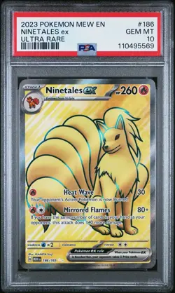 2023 POKEMON MEW EN 151 NINETALES EX #186 PSA 10 - Image 1