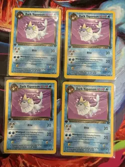 (4) 1st Edition Dark Vaporeon Vintage Lot - Pokemon 1999-2000 - Team Rocket - Image 1