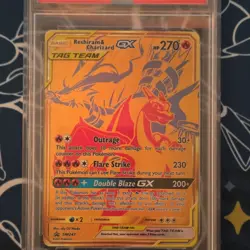 Pokemon Reshiram & Charizard GX SM247 Full Art TAG TEAM Promo Foil PSA 9 - Image 1
