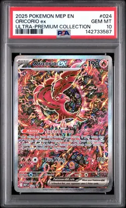 ORICORIO EX 024 PSA 10 GEM MINT 2025 POKEMON MEGA BLACK STAR PROMO ULTRA PREMIUM - Image 1