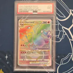 Pokemon Charizard VSTAR Full Art Secret Rare Holo 174/172 Brilliant Stars PSA 9 - Image 1