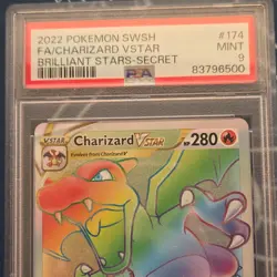 Pokemon Charizard VSTAR Full Art Secret Rare Holo 174/172 Brilliant Stars PSA 9 - Image 2