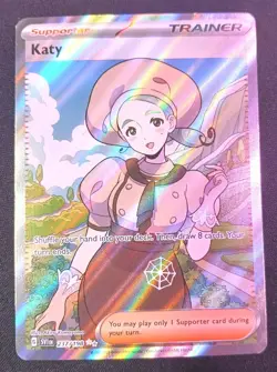 Pokemon TCG Scarlet & Violet Base Trainer Full Art Holo Rare Katy 237/198 MINT - Image 1