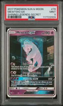 POKEMON SUN & MOON SHINING LEGENDS MEWTWO GX #78 2017 SHINING LEGENDS-SECRET - Image 1