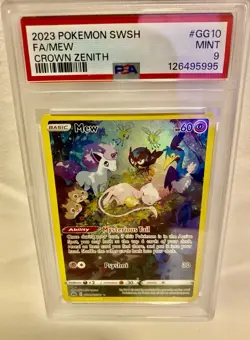 Pokemon Mew GG10/GG70 Crown Zenith Galarian Gallery Ultra Rare FA Holo PSA 9 - Image 1