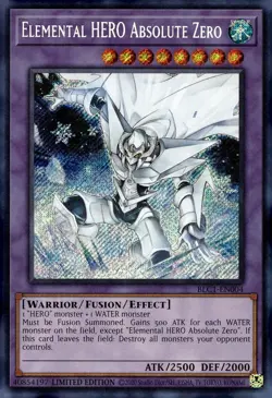 YUGIOH - ELEMENTAL HERO ABSOLUTE - BLC1-EN004 SECRET LIMITED - NM - Image 1