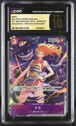 ONE PIECE PC BEST SELECTION VOL 4 JP OP09 070 NAMI CGC 10 PRISTINE BLACK LABEL - Image 1