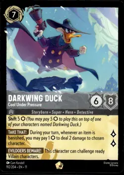 Disney Lorcana TCG Winterspell Darkwing Duck Cool Under Pressure Embossed-31426* - Image 1