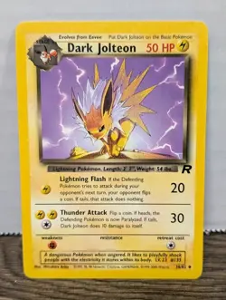 Dark Jolteon 38/82 - Team Rocket Uncommon Pokemon Card TCG 2000 - Image 1