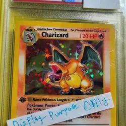 **CUSTOM MADE** 1999 Pokemon Base Set Shadowless 1st Edition Holo Charizard Card - Image 3