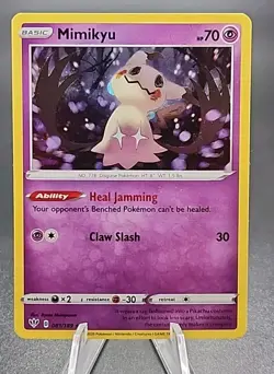 Mimikyu 081/189 Cosmos Holo Promo Sword Shield Darkness Ablaze Pokemon Card B - Image 1