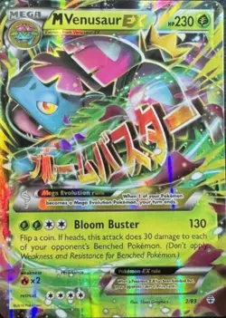 Pokemon TCG Rare Holo Mega Venusaur EX Fan Card 2/83 Mint Condition Fan Art 99p - Image 1