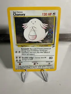 Pokemon TCG Chansey Base Set 2 Holo Unlimited Rare Card 3/130 LP/MP - Image 1