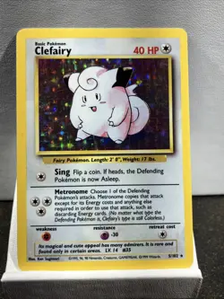 Pokemon Card TCG Clefairy Holo Rare Base Set - Image 1