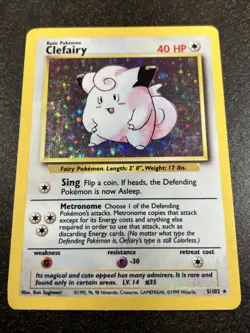 Pokemon Card TCG Clefairy Holo Rare Base Set - Image 2