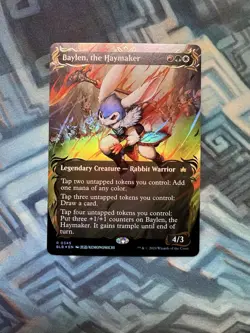 MTG Borderless Raised Foil Baylen, the Haymaker NM Unplayed Bloomburrow - Image 1