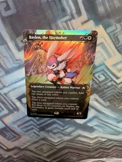 MTG Borderless Raised Foil Baylen, the Haymaker NM Unplayed Bloomburrow - Image 3
