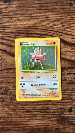 Pokemon Base Set Hitmonchan 7/102 1999 WOTC Holo Rare English - Image 1