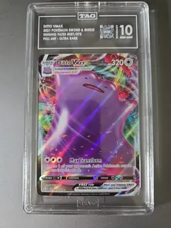 Pokemon Shining Fates Ditto VMAX 051/072 TAG Gem-MT 10 Full Art Holo Rare 2021 - Image 1