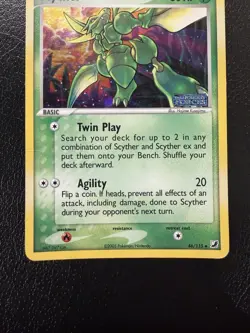 Pokemon TCG Scyther, EX Unseen Forces 46/115 Holo Foil Stamped HP/DMG - Image 3