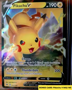 Pokemon TCG Pikachu VMAX – SWSH: Vivid Voltage 044/185 + BONUS CARD - Image 4