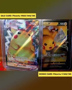 Pokemon TCG Pikachu VMAX – SWSH: Vivid Voltage 044/185 + BONUS CARD - Image 5