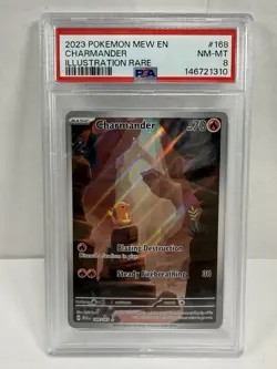 Pokemon Charmander 168 Scarlet & Violet 151 Illustration Rare PSA 8 - Image 1