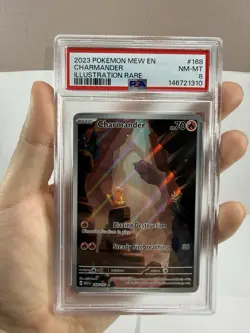 Pokemon Charmander 168 Scarlet & Violet 151 Illustration Rare PSA 8 - Image 2