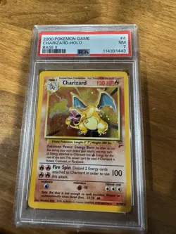 Pokemon TCG Charizard Base Set 2 Holo Rare 4/130 PSA 7 2000 English - Image 1