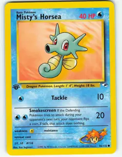 Misty's Horsea - 1st Edition - 86/132 Gym Heroes- WOTC - Pokemon TCG - 2000 - Image 1