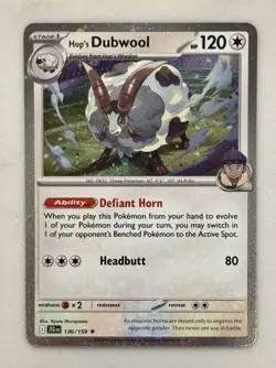 Hop's Dubwool 136/159 Cosmos Holo Rare Journey Together Pokemon - NM/Mint - Image 1