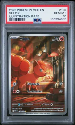 2025 POKEMON MEG EN-MEGA EVOLUTION ILLUSTRATION RARE #138 VULPIX PSA 10 - Image 1