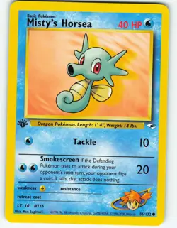 Misty's Horsea - 1st Edition - 86/132 Gym Heroes- WOTC - Pokemon TCG - 2000 - Image 1