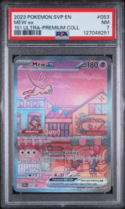 2023 POKEMON SVP EN-SV BLACK STAR PROMO 151 ULTRA-PREM COLL #053 MEW EX PSA 7 - Image 1