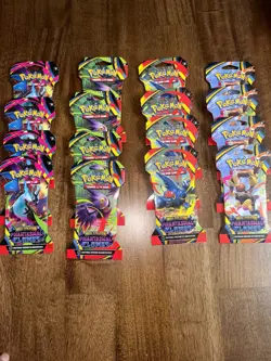 Pokemon TCG 4x PHANTASMAL FLAMES COMPLETE ART SETS, 16 Sleeved Booster Packs - Image 1