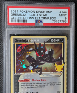 SWIRL Greninja Gold Star SWSH144 PSA 9 Celebrations Promo Pokemon TCG - Image 3