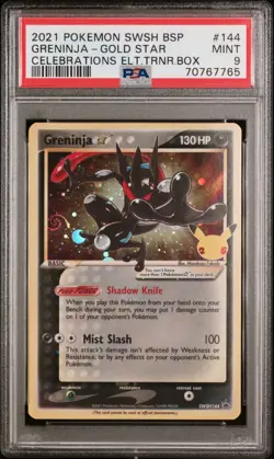 SWIRL Greninja Gold Star SWSH144 PSA 9 Celebrations Promo Pokemon TCG - Image 4