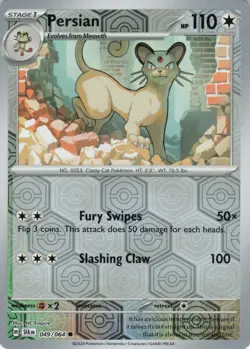 Persian Reverse Holo 049/064 Common SV: Shrouded Fable NM Pokemon - Image 1