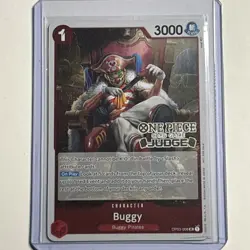 Buggy OP03 028 JUDGE PROMO GOLD STAMP ENGLISH One Piece Card Game NM/M - Image 1