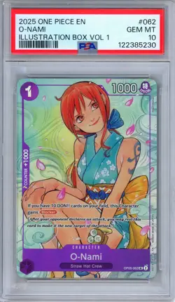 PSA 10 O-Nami OP05-062 Illustration Box Volume 1 One Piece - Image 1