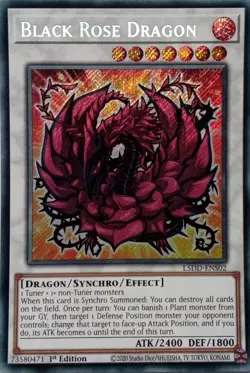 L5DD-ENS02 CHIBI BLACK ROSE DRAGON SECRET RARE 1ST EDITION YuGiOh CARD - Image 1
