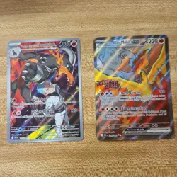 Pokemon TCG Destined Rivals Houndoom & Moltres EX Holo Card Lot (2) - Image 1