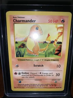 Pokemon TCG Base Set Charmander Card 046/102 Shadowless MP Condition - Image 2