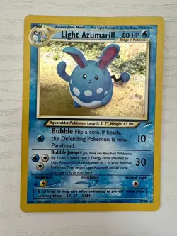 Light Azumarill Pokemon Card Holo WOTC 13/105 Neo Destiny Rare Vintage 2002 LP - Image 1