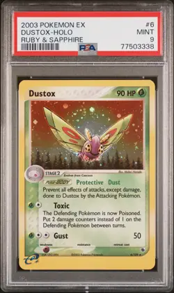 Pokemon Dustox Holo Rare EX Ruby & Sapphire 6/109 2003 PSA MINT 9 - Image 1